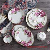 開(kāi)業(yè)禮品饋贈(zèng)餐具,60頭描金骨瓷餐具