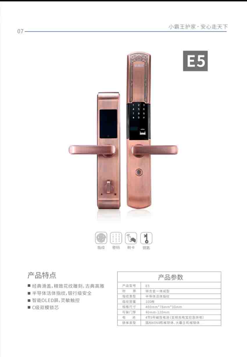 半導體活體指紋鎖-E5