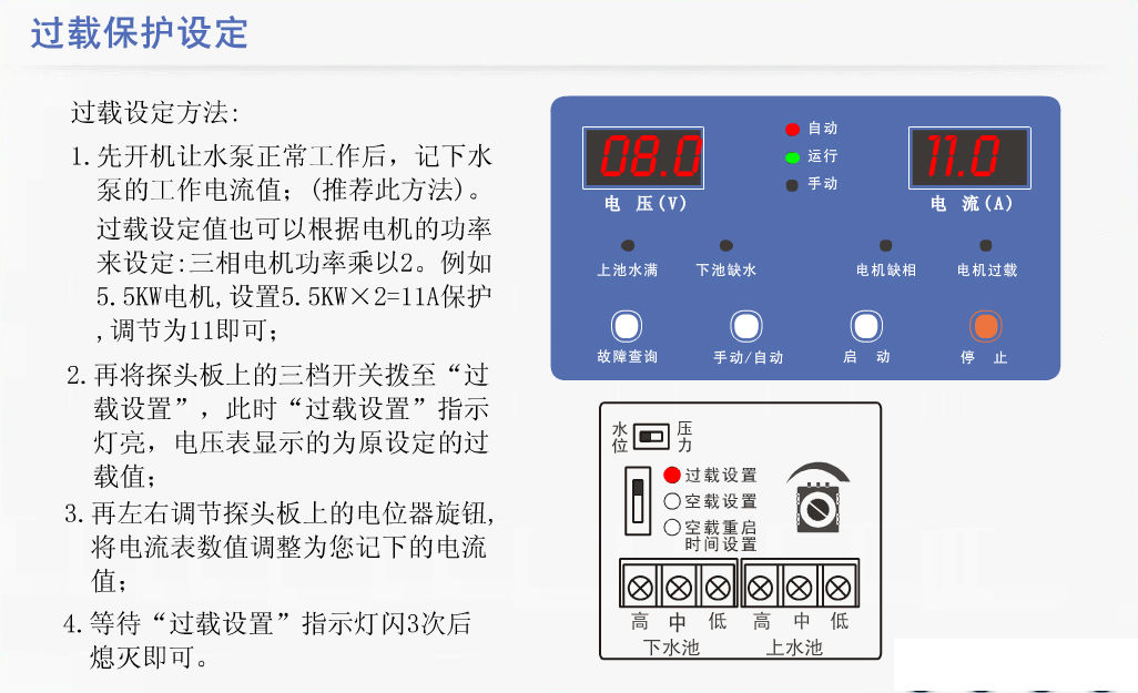 金田泵寶水泵控制器空載保護(hù) 過(guò)載保護(hù) 空載重啟時(shí)間原始圖片3