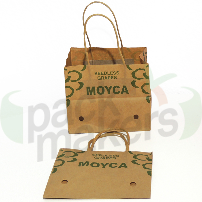 Kraft paper bag with ventilation for fruits package