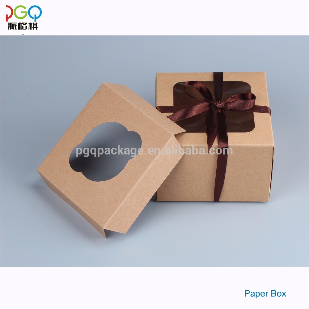 disposable transparent kraft cardboard cake packaging box