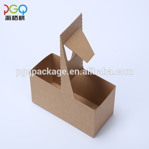 Customized portable corrugated kraft carrier paper box with handle