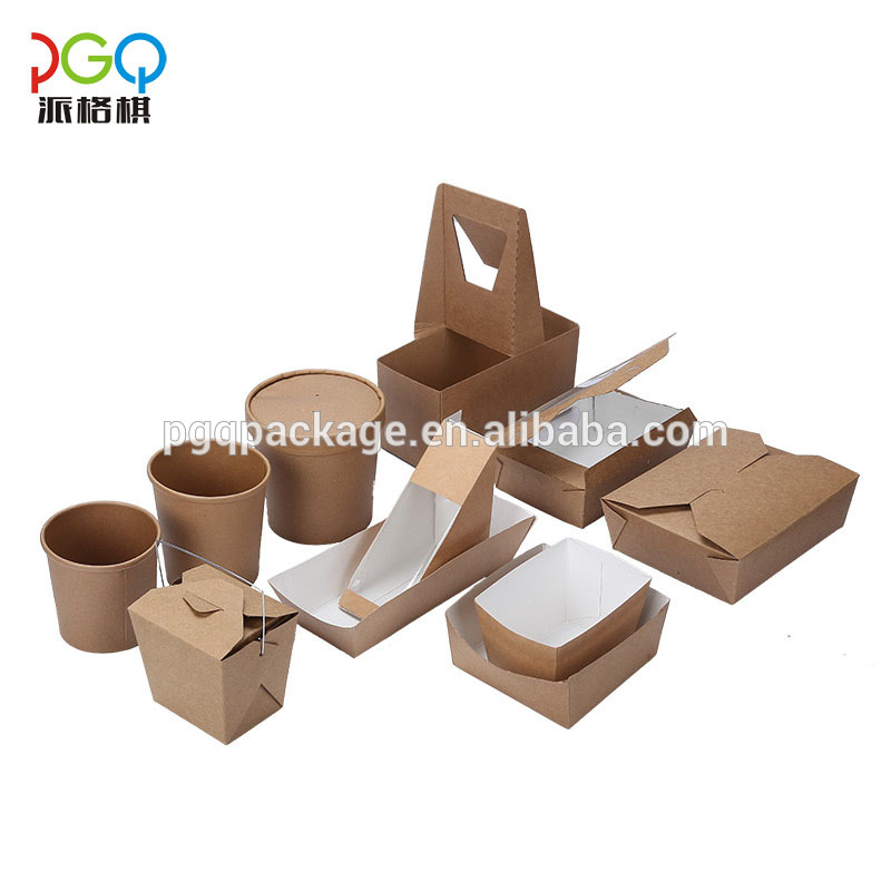 Customized portable corrugated kraft carrier paper box with handle