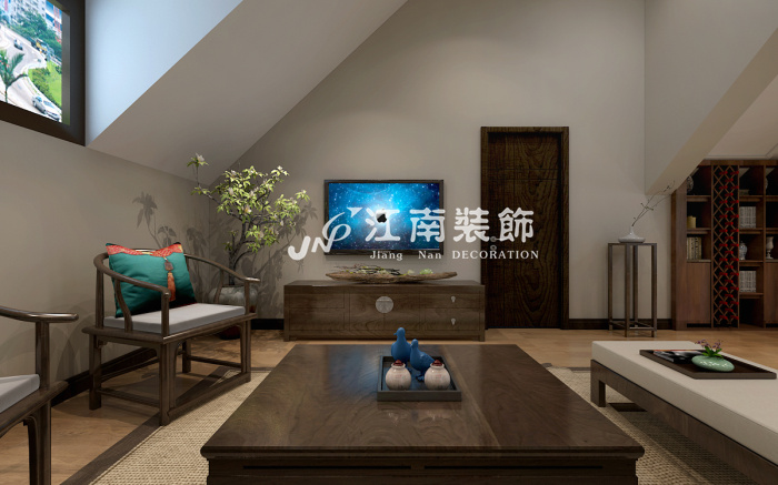 哈爾濱江南裝飾公司辰能溪樹河谷新中式風(fēng)格裝修效果圖原始圖片3
