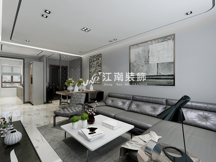 哈爾濱江南裝飾公司保利城現(xiàn)代風(fēng)格裝修效果圖