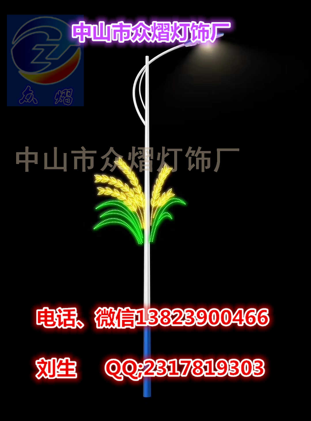 2019年LED春节亮化 葡萄滴胶造型灯美化 LED路灯杆装饰灯 造型灯