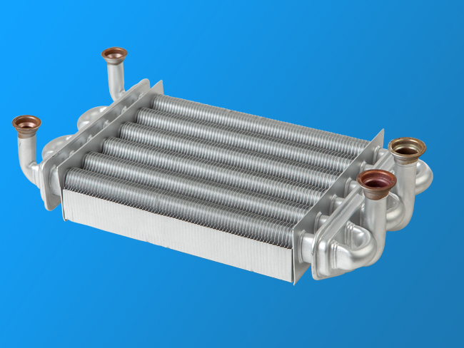 Wall - mounted six - tube double - channel fast - plug heat exchanger