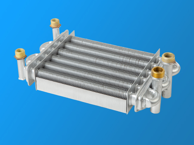 Wall - mounted six - tube double - channel heat exchanger