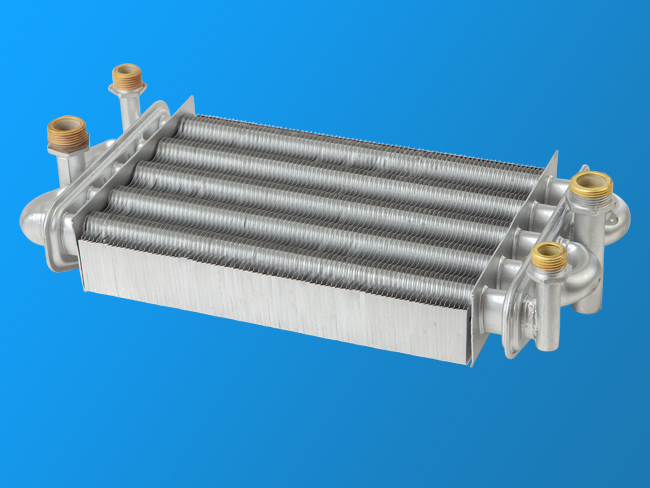 Wall - mounted five - tube double - channel heat exchanger