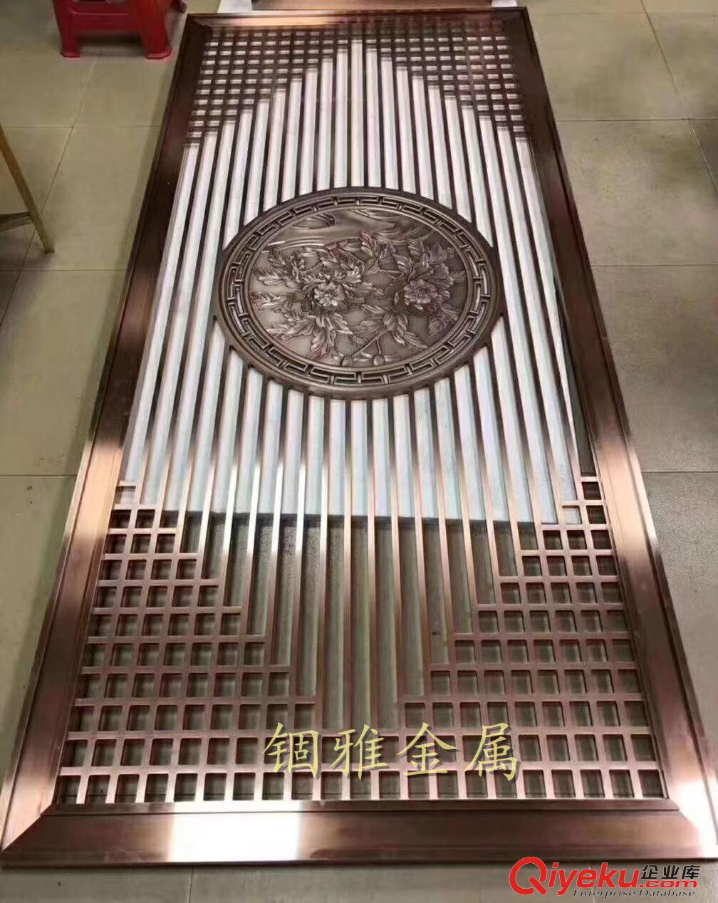 錮雅精雕供應銅板浮雕鏤空純銅雕花屏風原始圖片3