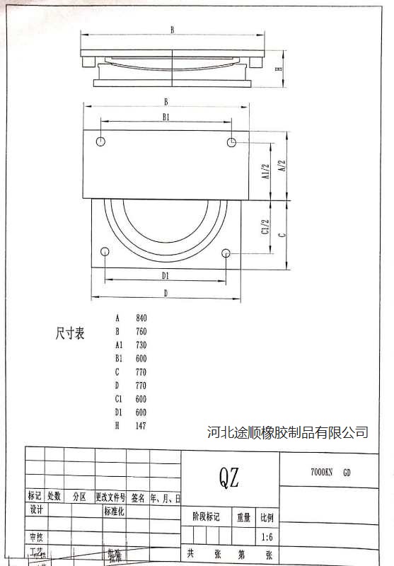 QZ系列球型支座圖解_球型鋼支座規(guī)范原始圖片2