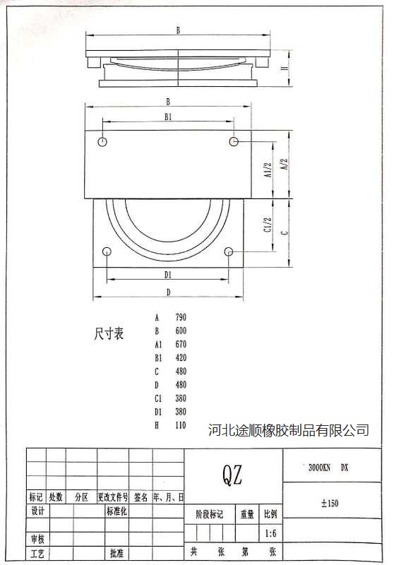 QZ系列球型支座圖解_球型鋼支座規(guī)范原始圖片3