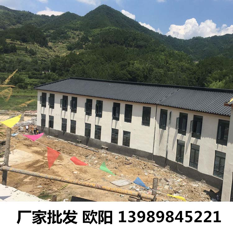 广州城市街道改造1.0厚灰黑色仿古铝瓦765型 铝筒瓦寺庙铝瓦