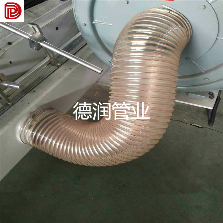 PU聚氨酯管 除塵鋼絲木工吸塵軟管透明伸縮 雕刻機工業風管