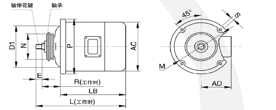 ZD141-4 7.5KW 錐形轉子三相異步電動機