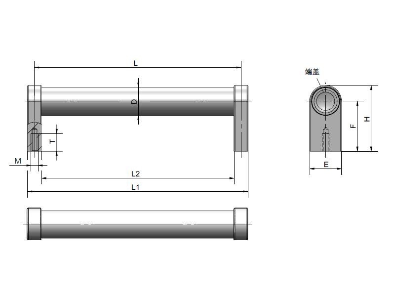 TANJA L11硬質(zhì)鋁合金工業(yè)拉手 機(jī)械把手 亞光飾面機(jī)床設(shè)備把手