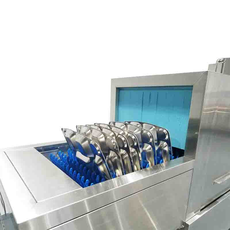 工廠全自動洗碗機 單缸通道傳籃式商用飯店保修兩年 lws90